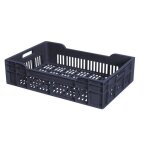 Caisse ajour�e avec poign�es 600 x 400 - vert fonce - 60 l