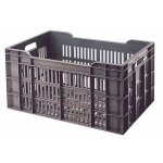 Caisse ajour�e avec poign�es 600 x 400 - gris - 40 l