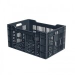 Caisse ajour�e avec poign�es 600 x 400 - gris - 60 l