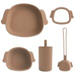 Cal - ensemble de vaisselle en silicone sans bpa, etanche, bol, assiettes, gobelet, anneau de dentition, ...