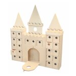 Calendrier de l'avent en bois ch�teau fort 24 cases 26, 5 cm