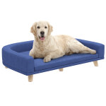 Canap� chien lit pour chien design scandinave coussin d�houssable dim 98l x 67l x 25h cm pieds bois tissu ...
