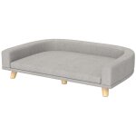 Canap� chien lit pour chien design scandinave coussin d�houssable dim 98l x 67l x 25h cm pieds bois tissu ...