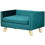 Canap� chien lit pour chien design scandinave coussin moelleux pieds bois massif dim. 64 x 45 x 36 cm ...