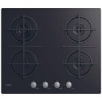 Candy cdk6kb plaque de cuisson gaz sur verre, 4 zones, noir, verre trempe