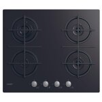 Candy cdk6kb plaque de cuisson gaz sur verre, 4 zones, noir, verre trempe