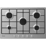 Candy timeless chw 7x table de cuisson au gaz acier inoxydable - 5 foyers