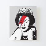 Canevas imprimer banksy uk england dieu save the queen elisabeth rockband face face makeup impression ...
