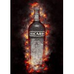 Canevas imprimer bouteille ricard en feu=241 impression sur toile diy installer 40x50cm