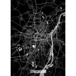 Canevas imprimer carte sombre de strasbourg=4425 impression sur toile diy installer 40x50cm