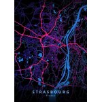 Canevas imprimer carte de strasbourg france = 1396 impression sur toile diy installer 40x50cm
