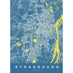 Canevas imprimer carte strasbourg france=8891 impression sur toile diy installer 40x50cm