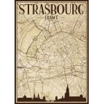 Canevas imprimer carte de strasbourg skyline=350 impression sur toile diy installer 40x50cm