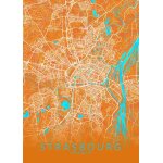 Canevas imprimer carte de la ville de strasbourg france = 6414 impression sur toile diy installer 40x50cm ...
