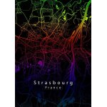 Canevas imprimer carte de la ville de strasbourg france = 8856 impression sur toile diy installer 40x50cm ...