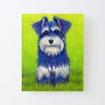 Canevas imprimer curiosit - chien schnauzer miniature color impression sur toile roule tableau art ...