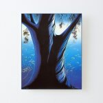 Canevas imprimer eyvind earle - pin bleu impression sur toile diy installer 40x50cm Canevas imprimer eyvind earle - pin bleu impression sur toile diy installer 40x50cm