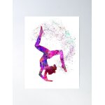 Canevas imprimer fille de gymnastique, gymnastique aquarelle, cadeau ado impression sur toile diy installer ...