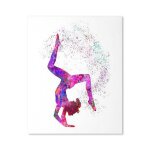 Canevas imprimer fille de gymnastique, gymnastique aquarelle, cadeau ado sans cadre 40x50cm diy installer ...