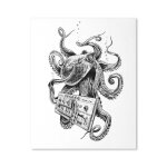 Canevas imprimer kraken avec synthtiseur analogique sans cadre 40x50cm diy installer