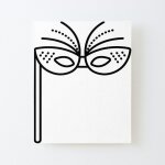 Canevas imprimer masque de mascarade avec un bton et des plumes impression sur toile diy installer 40x50cm ...