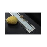 Caniveau de douche confluo premium line en verre blanc - 65x12 cm - -