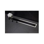 Caniveau de douche confluo premium line en verre noir - 55x12 cm - - Caniveau de douche confluo premium line en verre noir - 55x12 cm - -