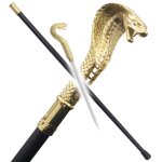 Canne epee cobra gold canne de marche serpent acier d�coration