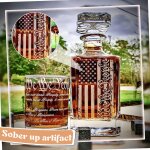 Dcanteur en verre pour vin, motif drapeau amricain, tasse en verre de vin rouge et blanc, verseur de ...