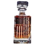 Dcanteur a whisky vin rouge grav, drapeau amricain, matriau en verre pour liqueur, whisky, bourbon ...