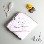 Cape de bain attache cou en coton 70 cm x 70 cm