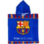 Cape de bain - poncho fc barcelone - 100% coton - 50 x110 cm (taille taille unique, couleur bleu)