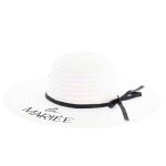 Capeline champetre mariee ruban noir 40cm blanc
