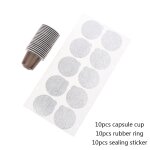 Capsules de caf jetables portables de voyage, 10 pices, 15ml, filtres, tasses de 37mm avec 10 autocollants ...