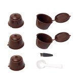 Capsules de caf rutilisables gusto, tasses filtrantes, rechargeables, cuillre, brosse, paniers filtrants, ...