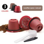 Capsules de café rechargeables et réutilisables, 3 pièces, pour machine a café nespresso avec brosse, ... Capsules de café rechargeables et réutilisables, 3 pièces, pour machine a café nespresso avec brosse, ...