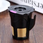 Capsule de caf rutilisable en plastique noir, filtre, tasse de remplissage, filtre, avec cuillres, ...