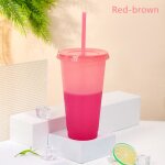 Capteur de temp�rature de grande capacit� avec couleur froide, tasse proxy, paille en plastique avec ...