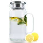Carafe 1, 2l thire pichet a caf verre borosilicate poigne couvercle