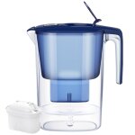 Carafe filtrante blanche (3, 6 l) avec 1 cartouche tout - en - un ¿ carafe grand volume avec lti num�rique ...