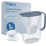 Carafe filtrante brita - style essential bleu minral - capacit 2, 4l dont 1, 4l d'eau filtre - 1 filtre ...