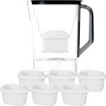 Carafe filtrante avec filtre, carafe pour porte de r�frig�rateur 2, 7 l, cartridges avec charbon actif ...