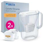 Carafe filtrante style essential blanche (2, 4l) avec 2x maxtra pro expert anti - tartre