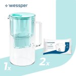 Carafe filtrante en verre avec deux filtres pour carafes, compatibles avec brita maxtra, brita maxtra ...