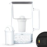Carafe filtrante en verre pour eau 3l avec compteur led, remplacement de cartouche aquaphor standard, ...