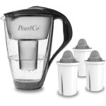 Carafe avec filtre a eau en verre - anthracite - 3 cartouches protect + classic incluse (compatible avec ...