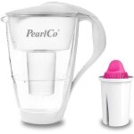 Carafe avec filtre a eau en verre - blanc - 1 cartouche aquamag classic incluse (compatible avec brita ...