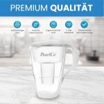 Carafe avec filtre a eau en verre - blanc - 6 cartouches aquamag classic incluse (compatible avec brita ...