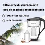 Carafe avec filtre a eau en verre - rouge - 1 cartouche universal classic incluse (compatible avec brita ...