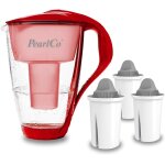 Carafe avec filtre a eau en verre - rouge - 3 cartouches protect + classic incluse (compatible avec brita ... Carafe avec filtre a eau en verre - rouge - 3 cartouches protect + classic incluse (compatible avec brita ...